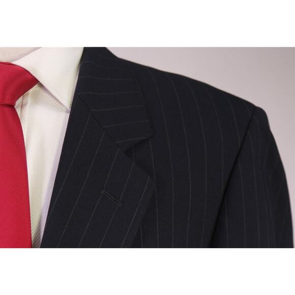 Brooks Brothers Navy Blue Chalkstripe 2-Btn Wool Stretch Suit 41L - Picture 4 of 9